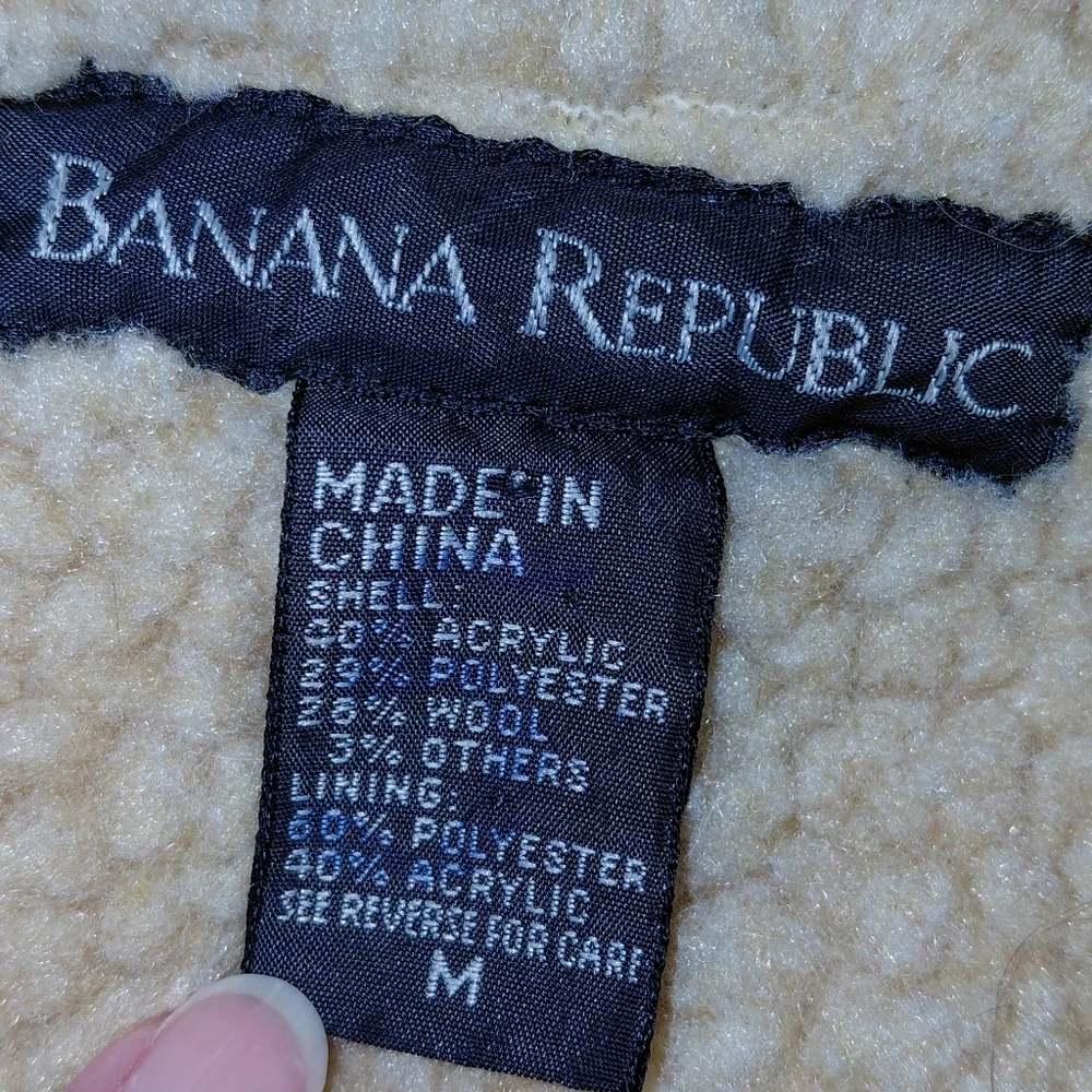 Banana Republic Wool Blend Sherpa Lined Workwear Vest‎ Men's Size Medium Red